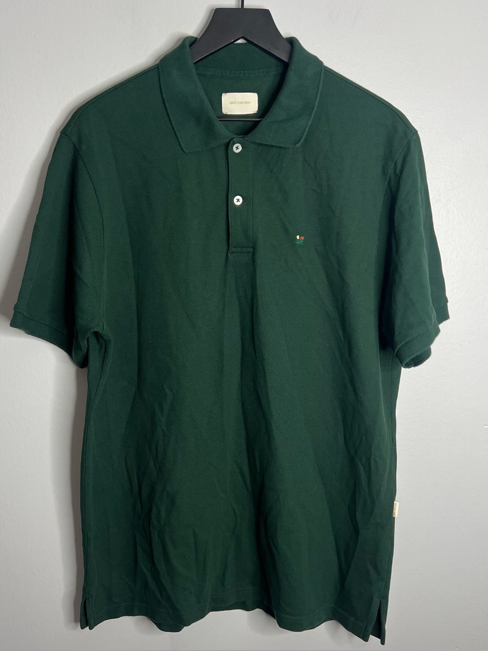 Aime Leon Dore Crest Pique Polo Shirt Mens Large Green ALD